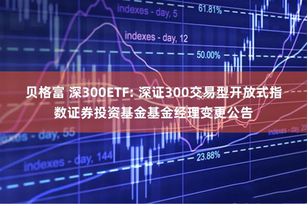 贝格富 深300ETF: 深证300交易型开放式指数证券投资基金基金经理变更公告